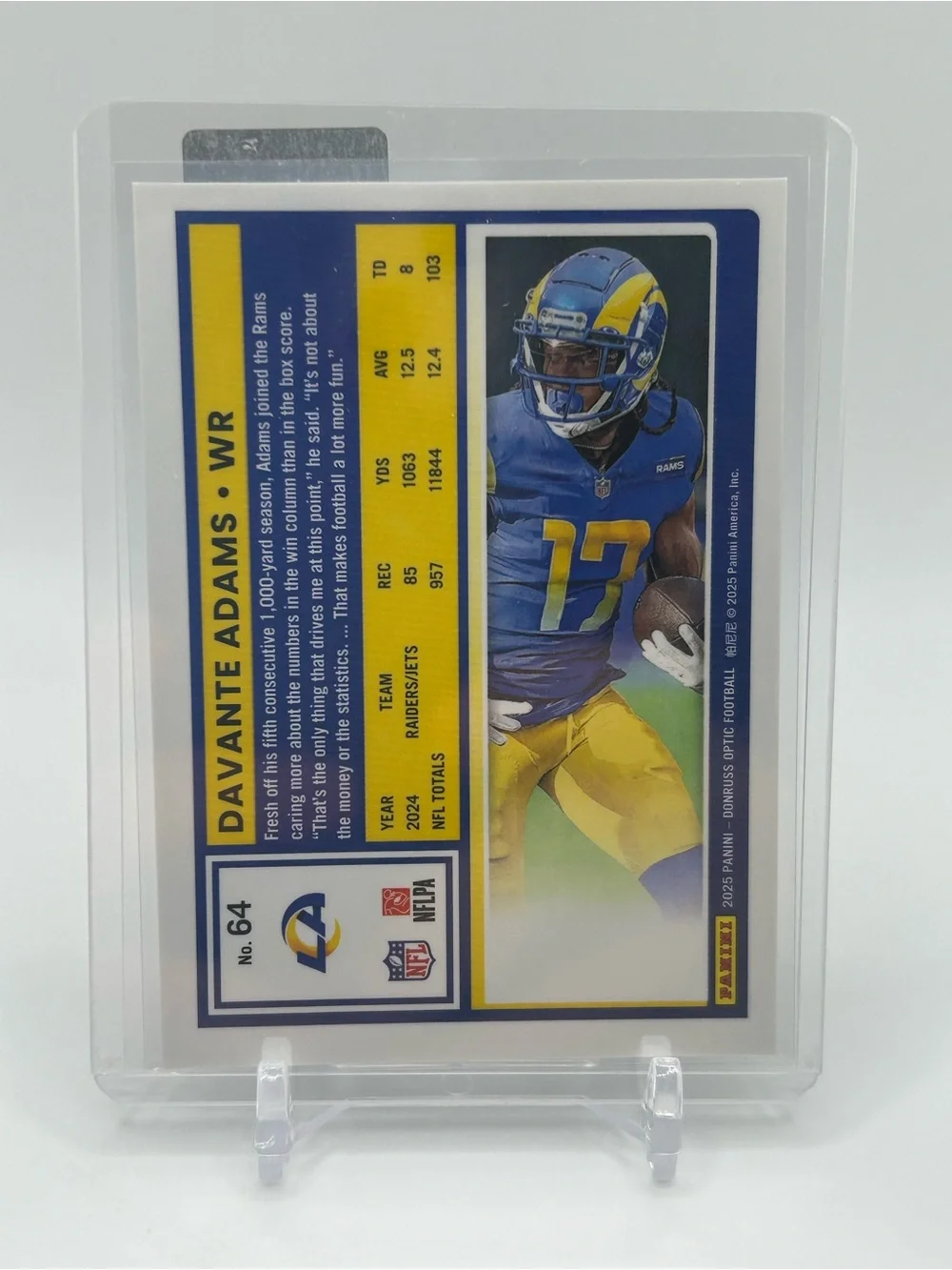 Davante Adams Los Angeles Rams Football Trading Card 🏈